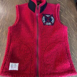 Ralph Lauren Vintage Rugby 2004 Red Fleece RLRFC Ski Outing Club Zip Vest XS